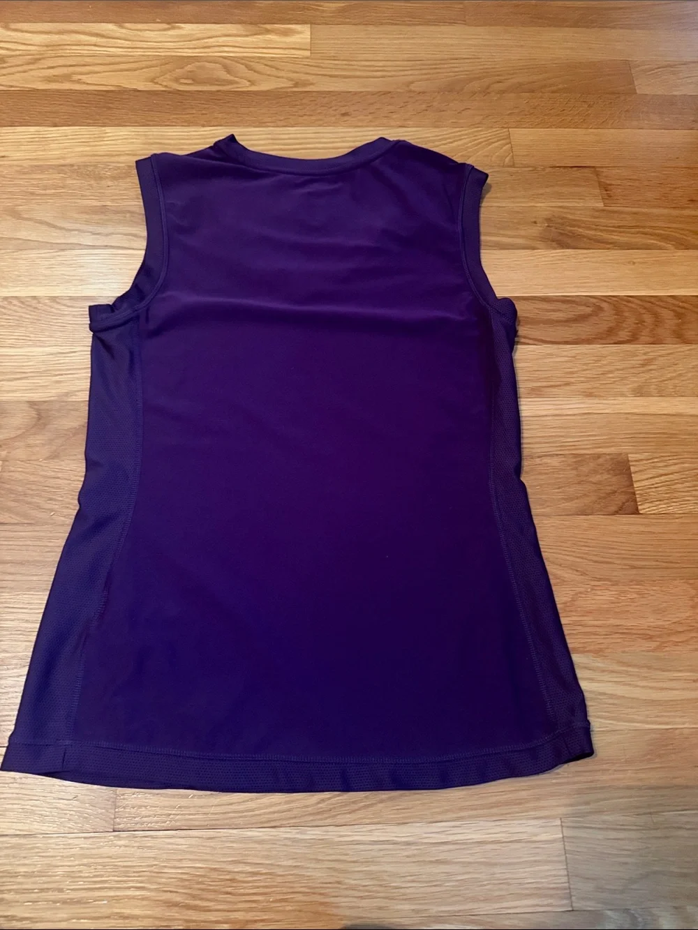 Nike Women’s Purple Athletic V-Neck Tank with Pink Swoosh